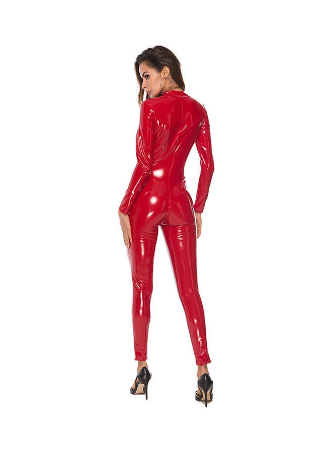 Wetlook Jumpsuit Red