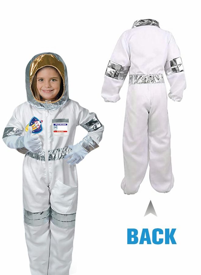 Astronaut Costume for Kids, White Space Suit Set with Helmet And Gloves, Astronaut Cosplay Set, Aviator Jumpsuit, Space Themed Party Costume