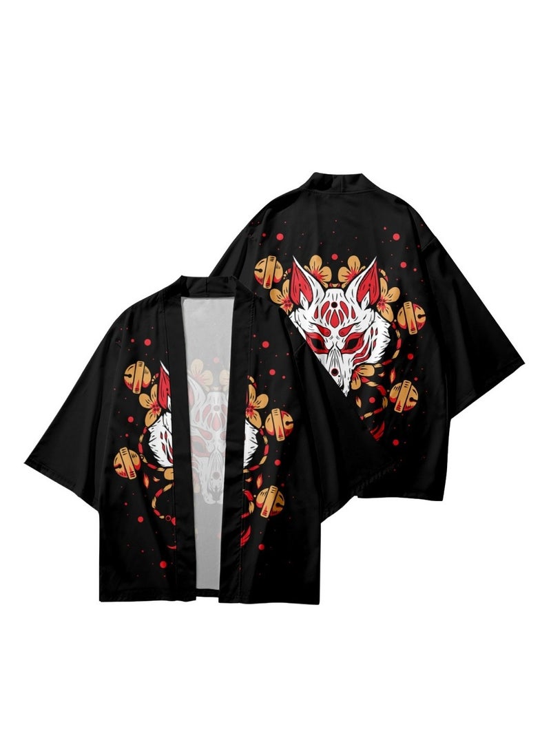 Summer Feather Weaving Ethnic Style Kimono 3D Digital Printing Casual Sports Cloak