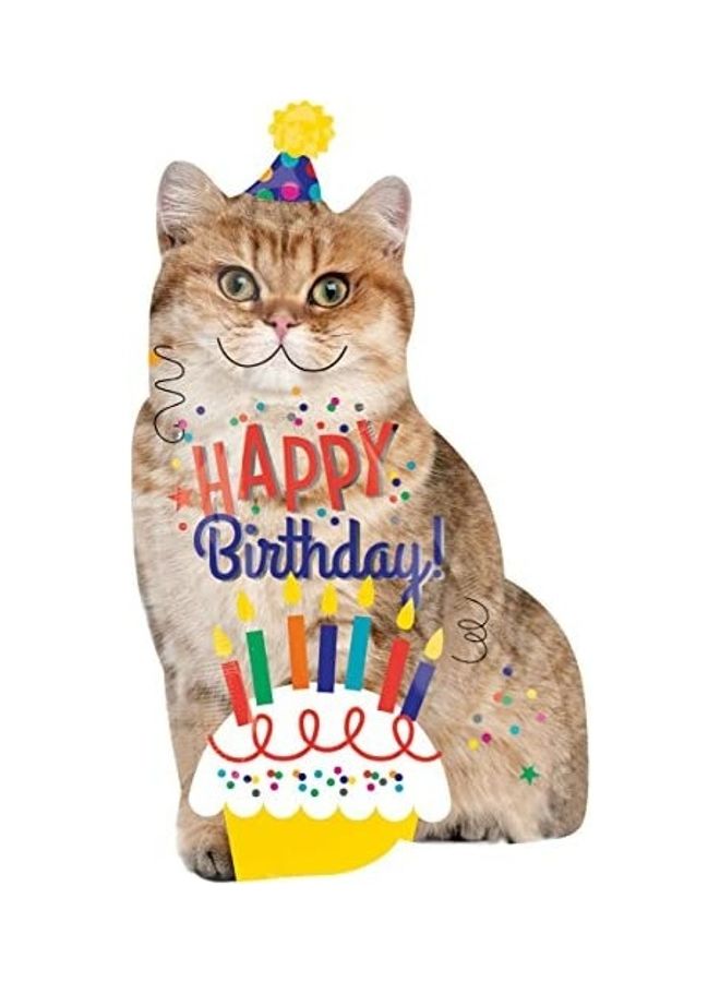 Birthday Cat Jumbo Foil Balloon