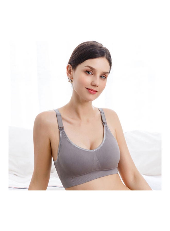 Solid Nursing Bra Grey