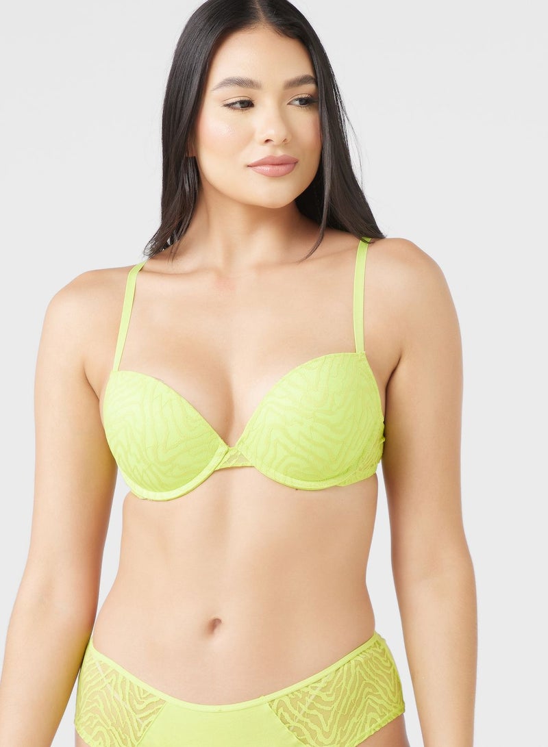 Plunge Neck Balconette Bra