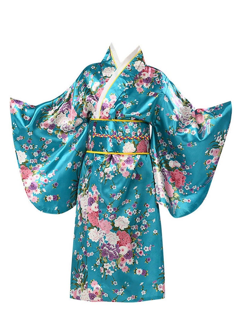 Al Aoyama  Japanese Costume Girl Deluxe Blossom Kimono Yukata Robe with OBI Belt Party Fancy Dress