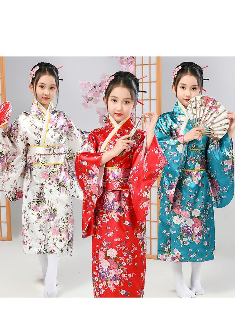 Al Aoyama  Japanese Costume Girl Deluxe Blossom Kimono Yukata Robe with OBI Belt Party Fancy Dress