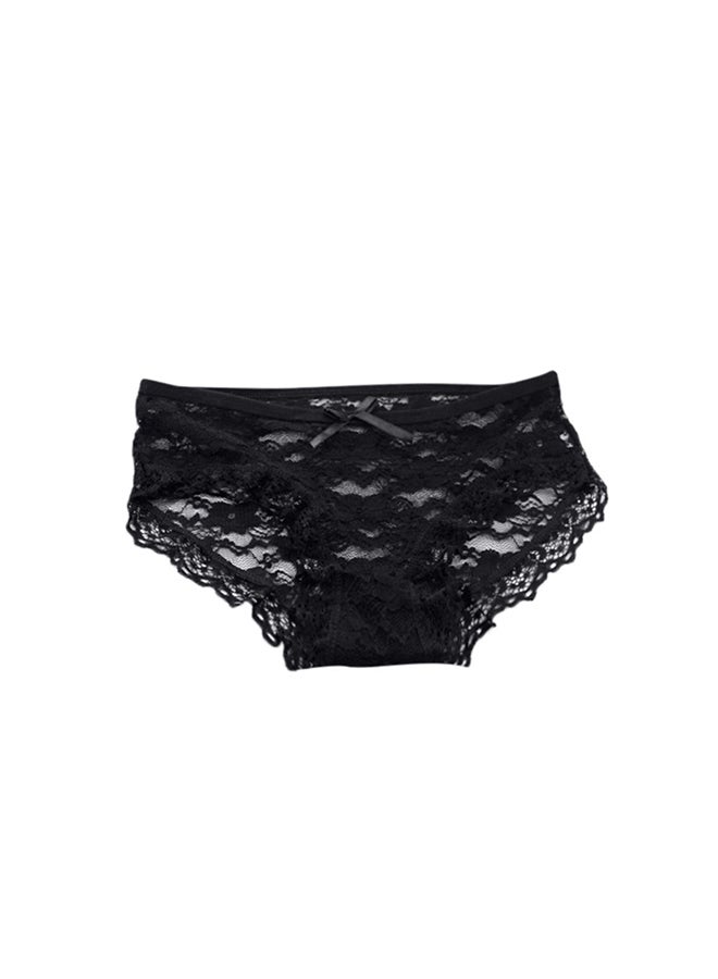 4-Piece Solid Pattern Comfy Brief Set Black