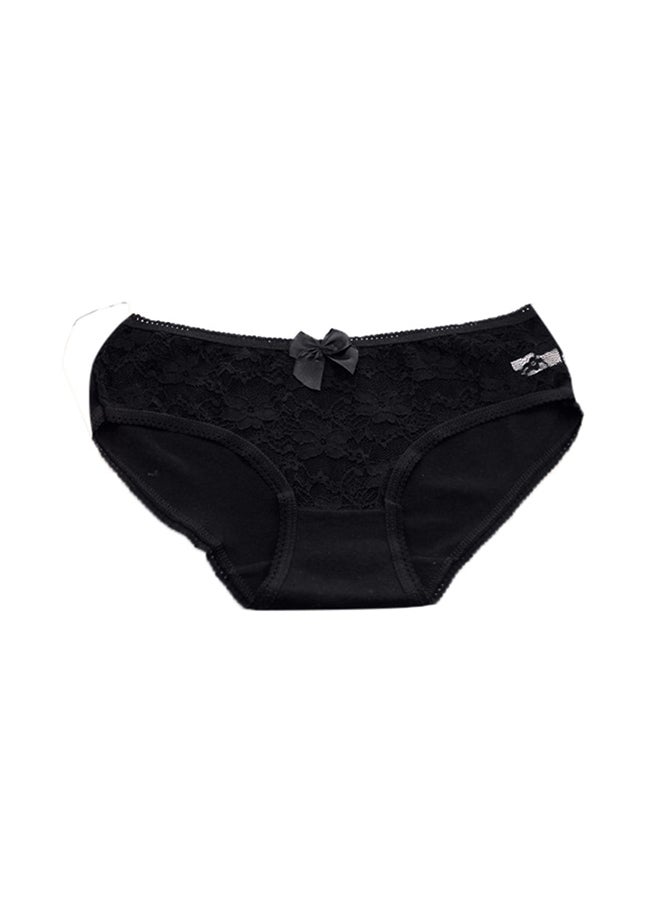 4-Piece Solid Pattern Comfy Brief Set Black