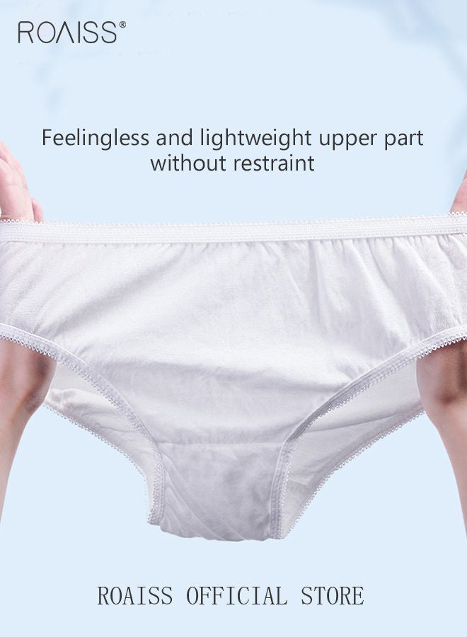 15 Pack Set Women's Disposable Briefs Pregnant Confinement Postpartum Sterile High Stretch Panties Mid-waist Hygiene Soft Underpants Individual Package Underwear White