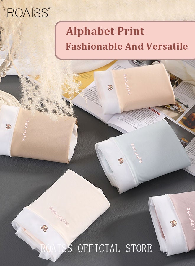 5 Piece Breifs Women Safety Panties Ultra thin Ice Silk Leggings Antibacterial Underwear Breathable Stretch Shorts Women High-rise Stretch Traceless Smooth Skinny Britches