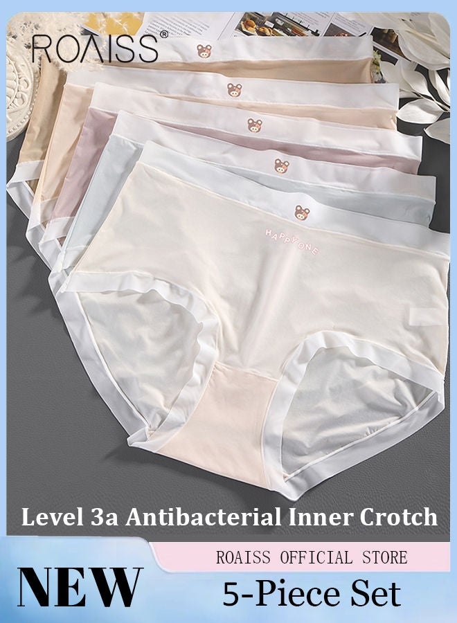 5 Piece Breifs Women Safety Panties Ultra thin Ice Silk Leggings Antibacterial Underwear Breathable Stretch Shorts Women High-rise Stretch Traceless Smooth Skinny Britches