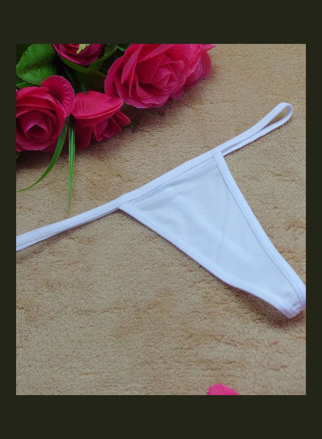 Women Low Waist Panty G-String Underwear Sleepwear Briefs White