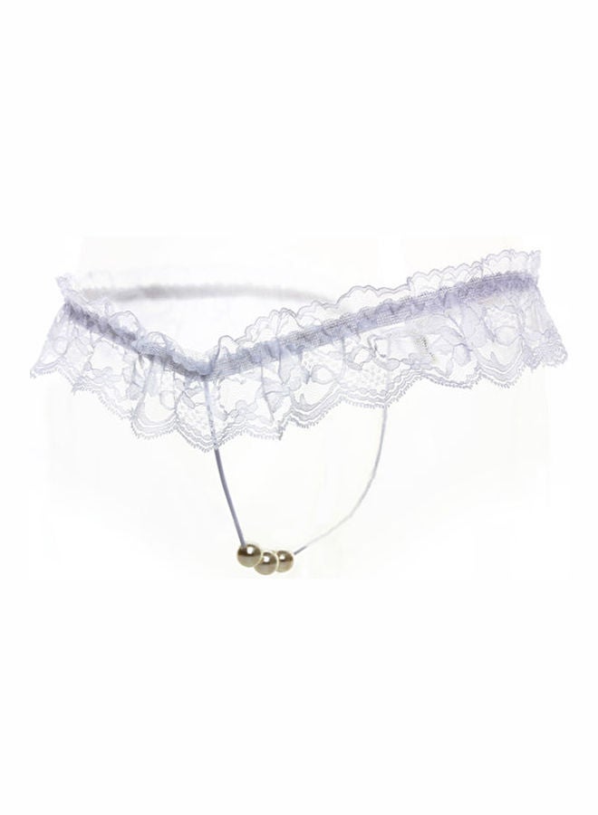 Faux Pearl Panties White