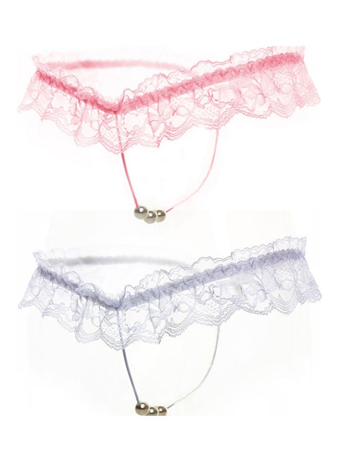 Faux Pearl Panties Red