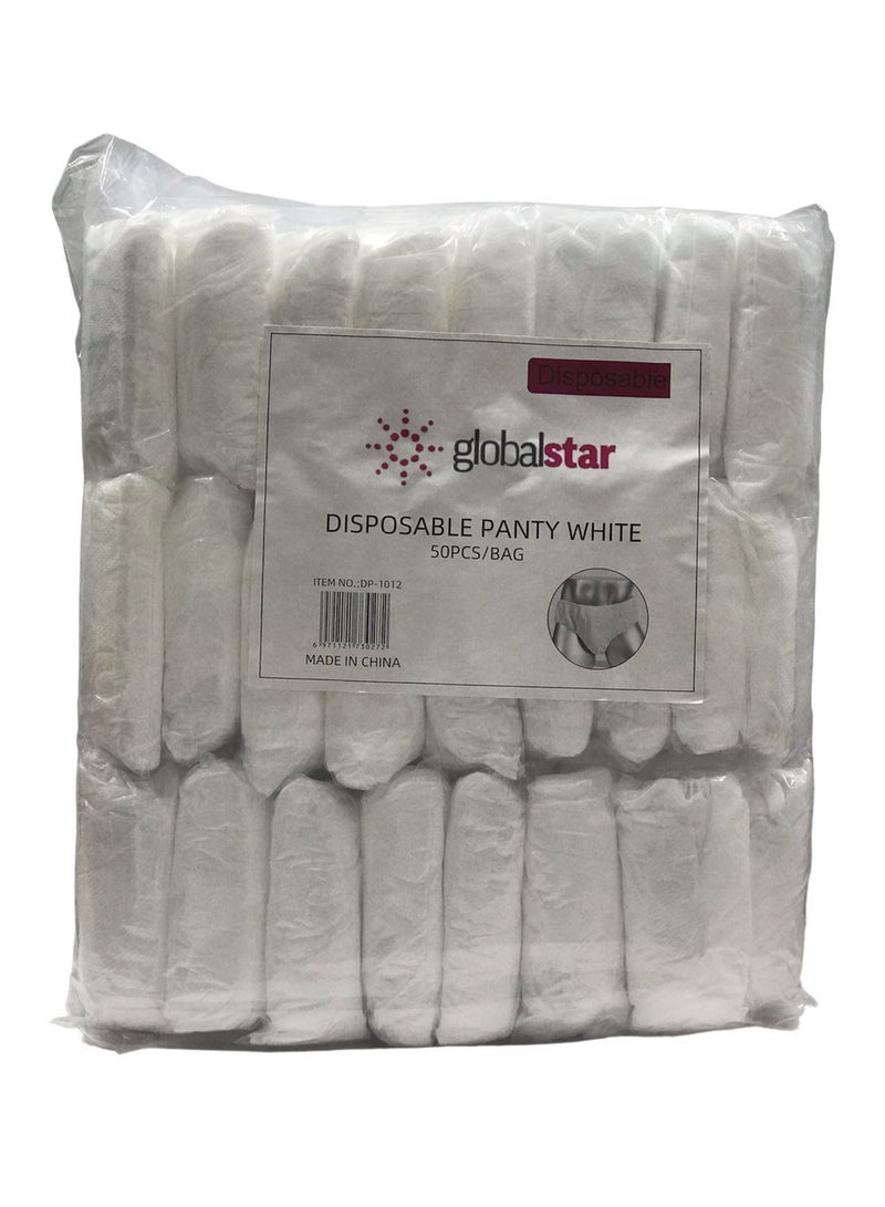 Globalstar Unisex Non Woven Disposable Underwear Panty White 50pcs DP-1012