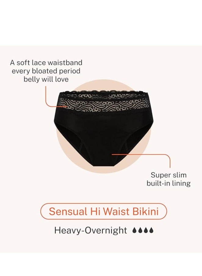Sensual Hi-Waist Bikini - Heavy Overnight Absorbency - Period Underwear for Women