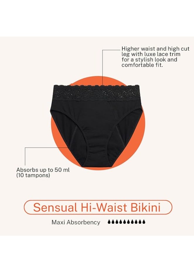 Sensual Hi Waist Bikini Maxi Absorbency - Period Protection Underwear for Women