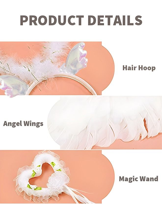 Groic 3-Piece Fairy Wings Set Feather Wings