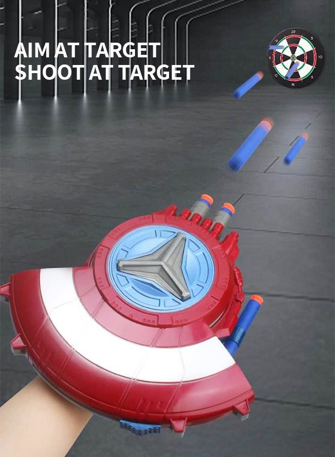 Avengers Mech Strike Captain America Strikeshot Shield Role Play Toy with 10 EVA Darts, Pull Handle to Expand, for Kids Ages 6 and Up