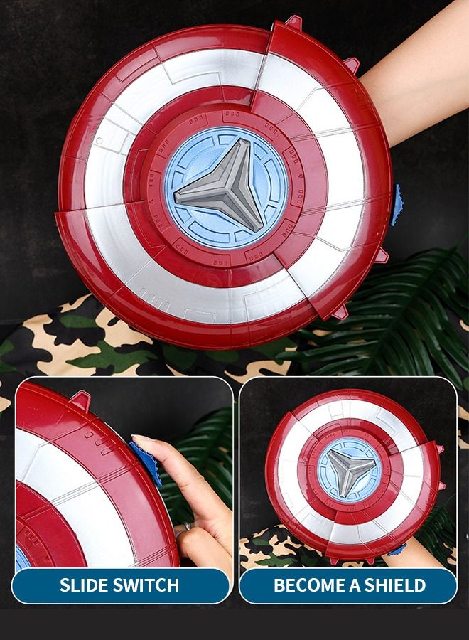 Avengers Mech Strike Captain America Strikeshot Shield Role Play Toy with 10 EVA Darts, Pull Handle to Expand, for Kids Ages 6 and Up