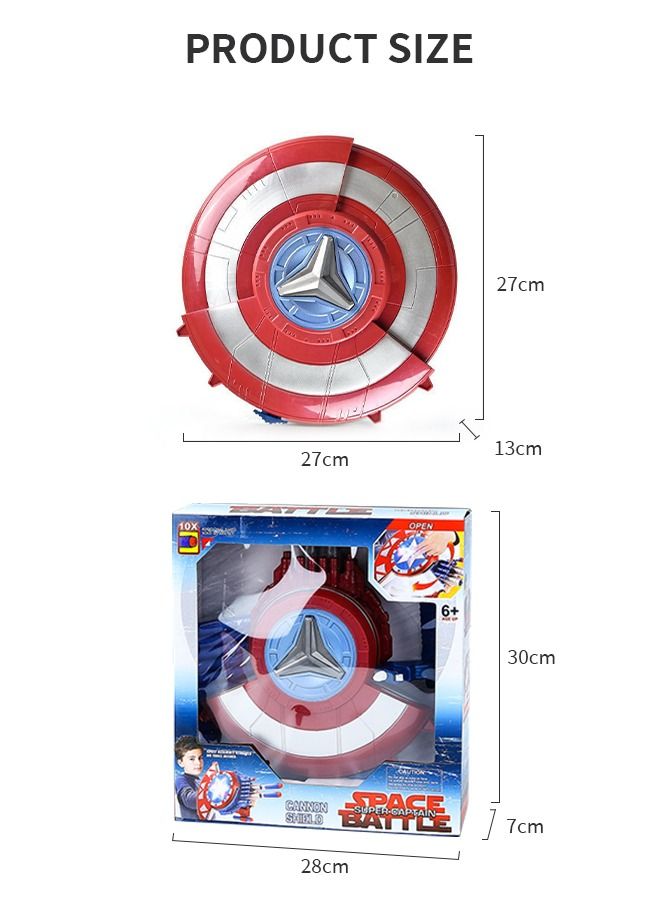 Avengers Mech Strike Captain America Strikeshot Shield Role Play Toy with 10 EVA Darts, Pull Handle to Expand, for Kids Ages 6 and Up