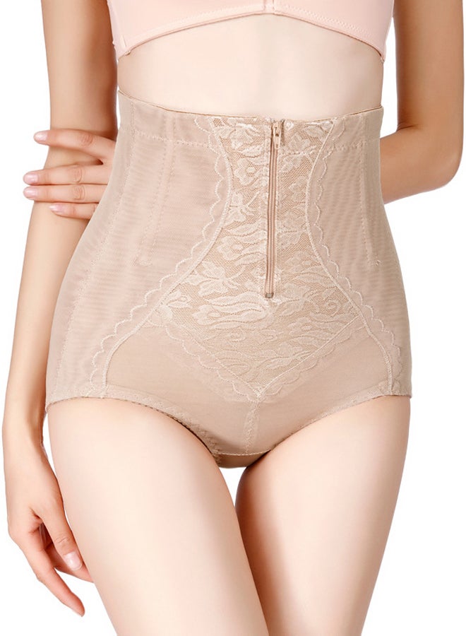 Postpartum Half Zip-Up Shapewear Beige