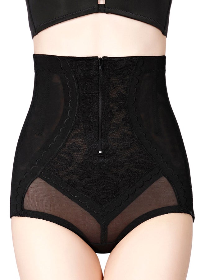 Postpartum Half Zip-Up Shapewear Black