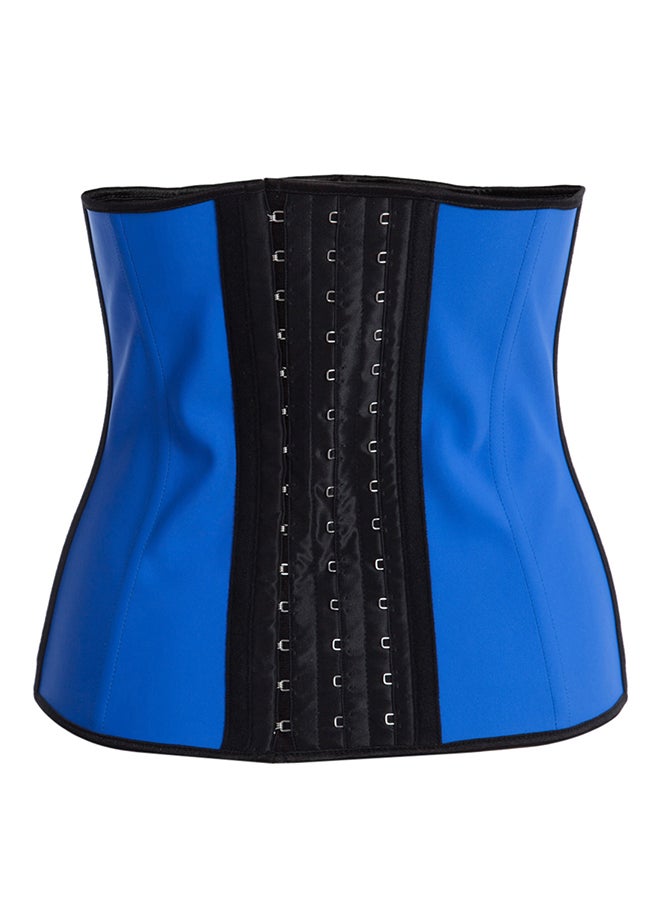 Simple Patchwork Slim Waist Corset Blue