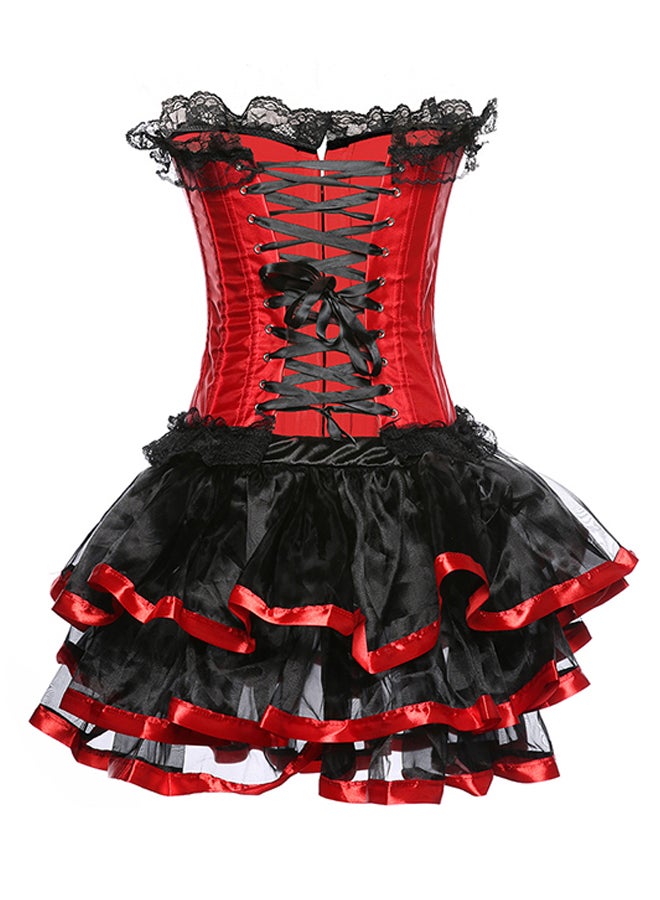 Corset With Tutu Skirt Red/Black