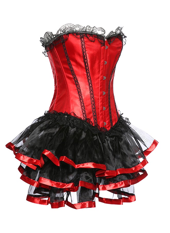 Corset With Tutu Skirt Red/Black