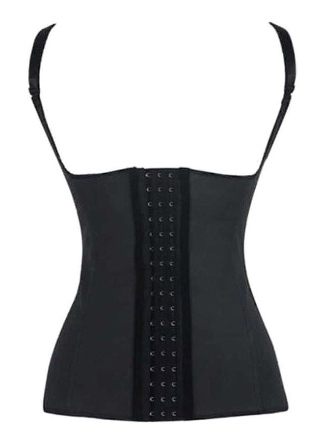 Spiral Boned Waist Trainer Vest Black