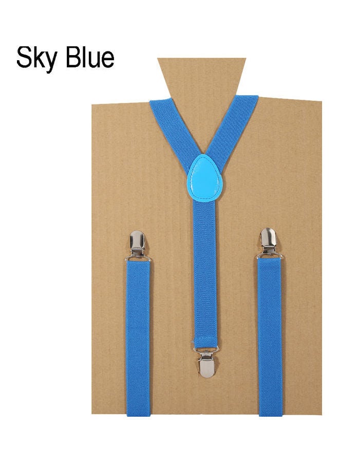 Unisex Elastic Y-Shape Braces Men's Women's Adjustable Clip-on Suspenders Sky Blue