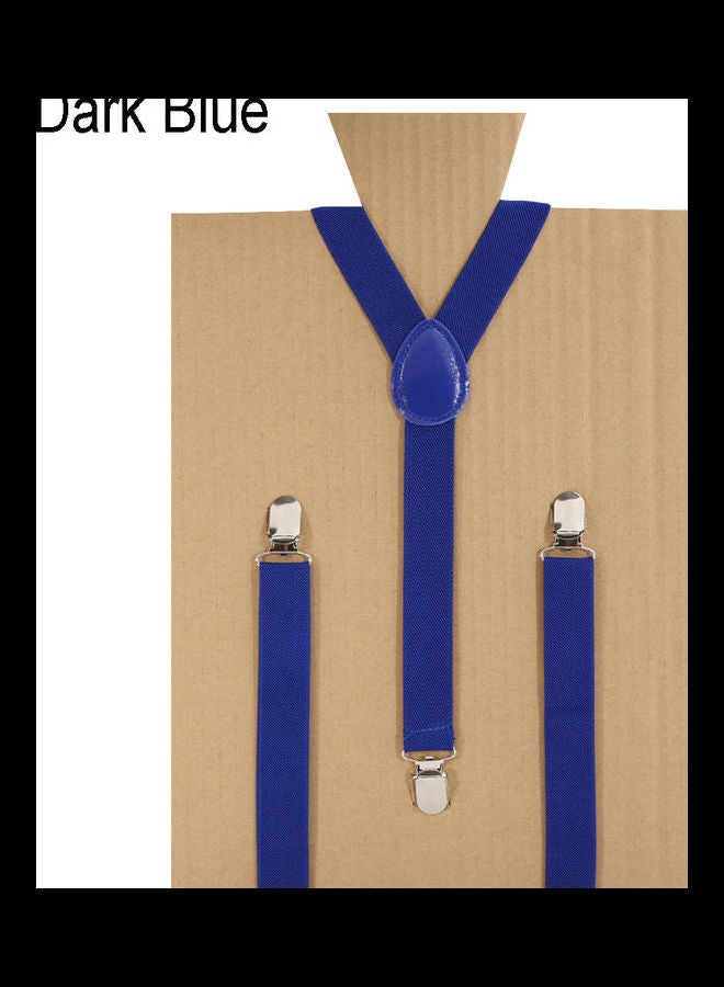 Unisex Elastic Y-Shape Braces Men's Women's Adjustable Clip-on Suspenders Dark Blue