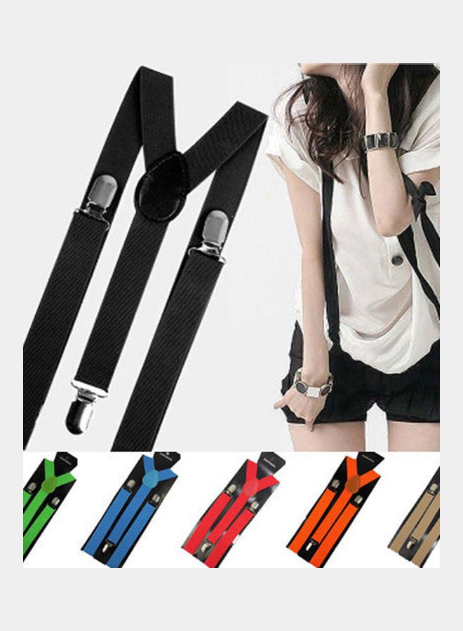 Unisex Elastic Y-Shape Braces Men's Women's Adjustable Clip-on Suspenders Dark Blue