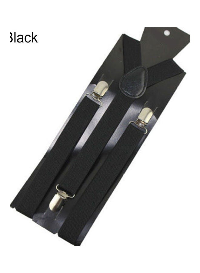 Unisex Elastic Y-Shape Braces Men's Women's Adjustable Clip-on Suspenders Black