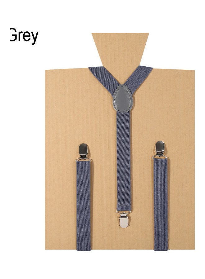 Unisex Elastic Y-Shape Braces Men's Women's Adjustable Clip-on Suspenders Grey