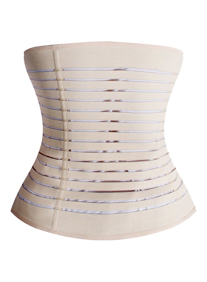 Hook Closure Slimming Corset Beige