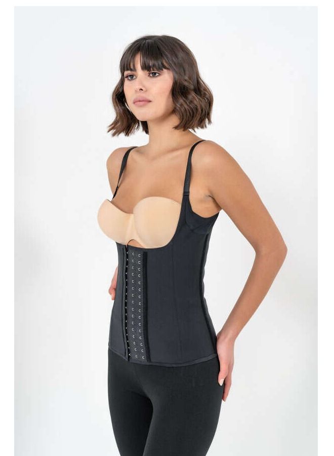 Yamuna Suspended Premium Corset with Straps Black Medium