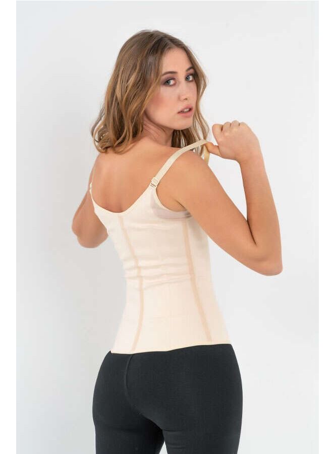 Yamuna Suspended Premium Corset with Straps Beige Large