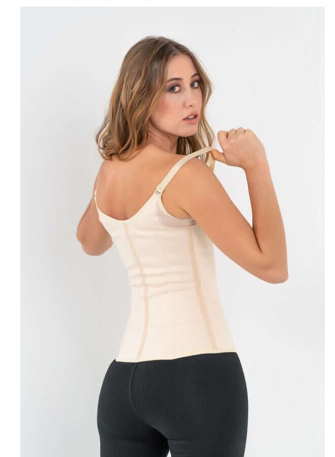 Yamuna Suspended Premium Corset with Straps Beige Medium