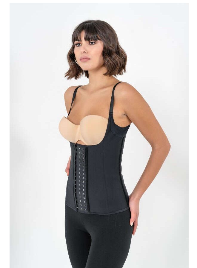 Yamuna Suspended Premium Corset with Straps Black X-Large