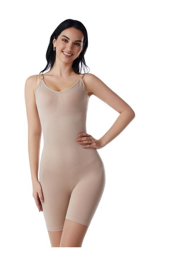 Body Shaping Waist And Hip Lifting Jumpsuit Beige