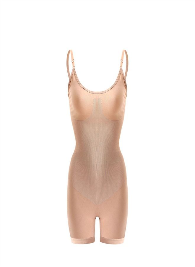 Body Shaping Waist And Hip Lifting Jumpsuit Beige