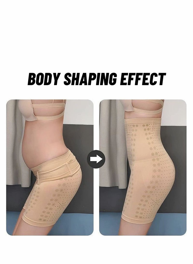 IONSTech Unique Fiber Restoration Shaper Tighten the Sagging Fat, Lift the Hips and Tighten the Abdomen Shaping Leggings Suitable for Women(Skin Color and Black)