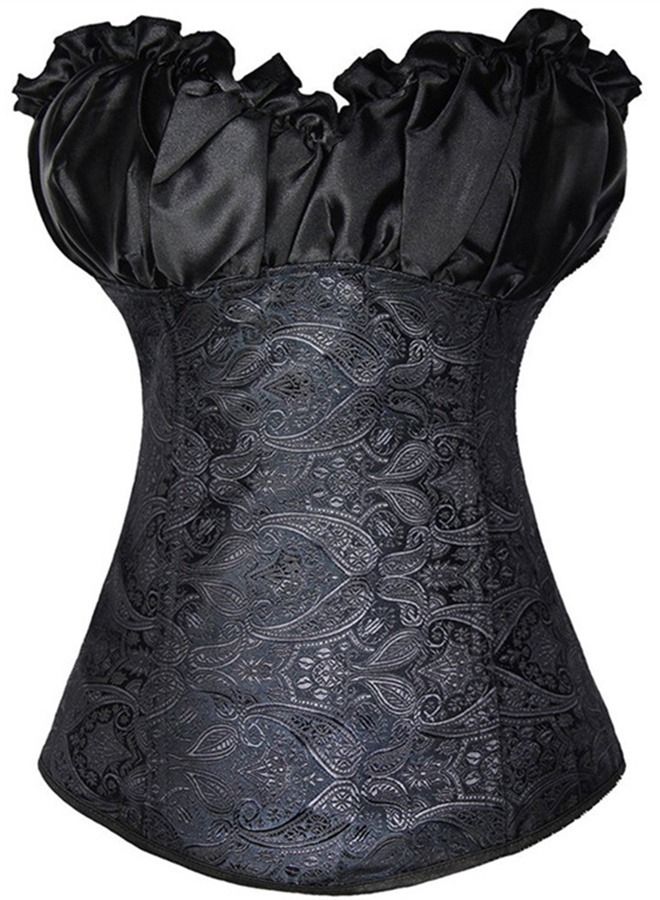 Court Waistcoat Strapless Corset Black