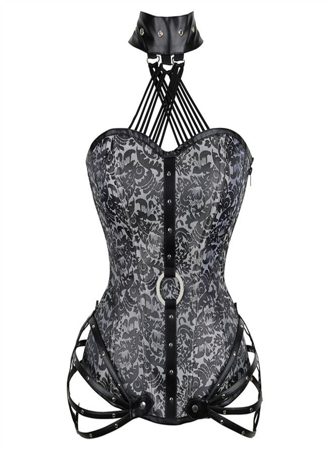 Side zip tight court Corset Grey