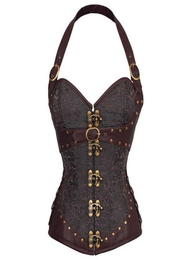 Hanging Neck Corset Brown