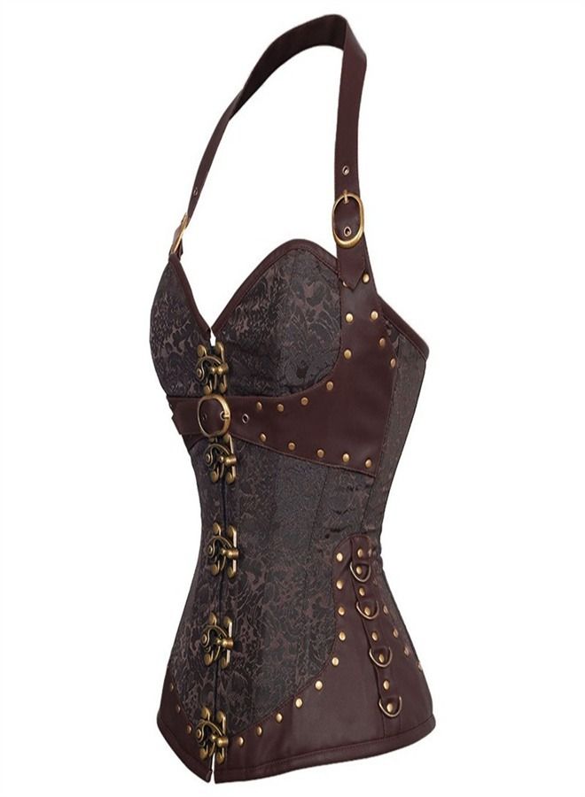 Hanging Neck Corset Brown