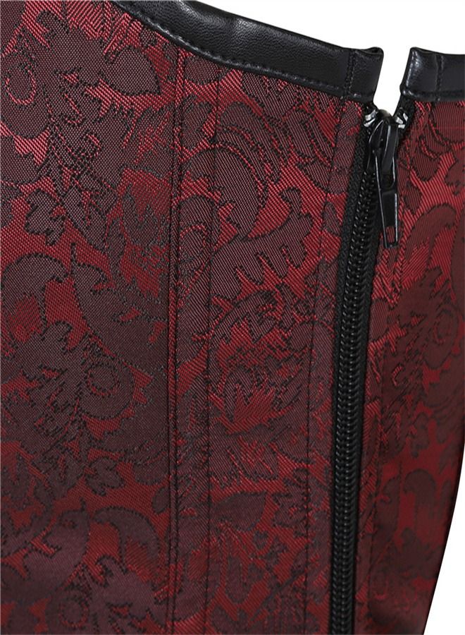 Side zip tight court Corset Red