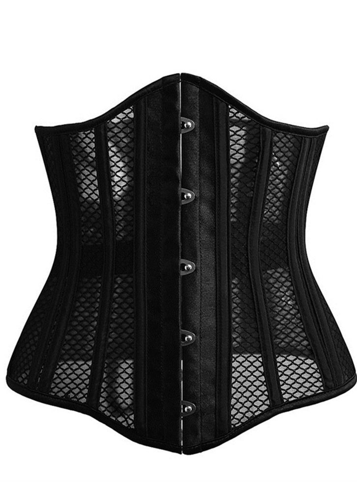 Mesh 26 Steel Bone Waist Seal Corset Black