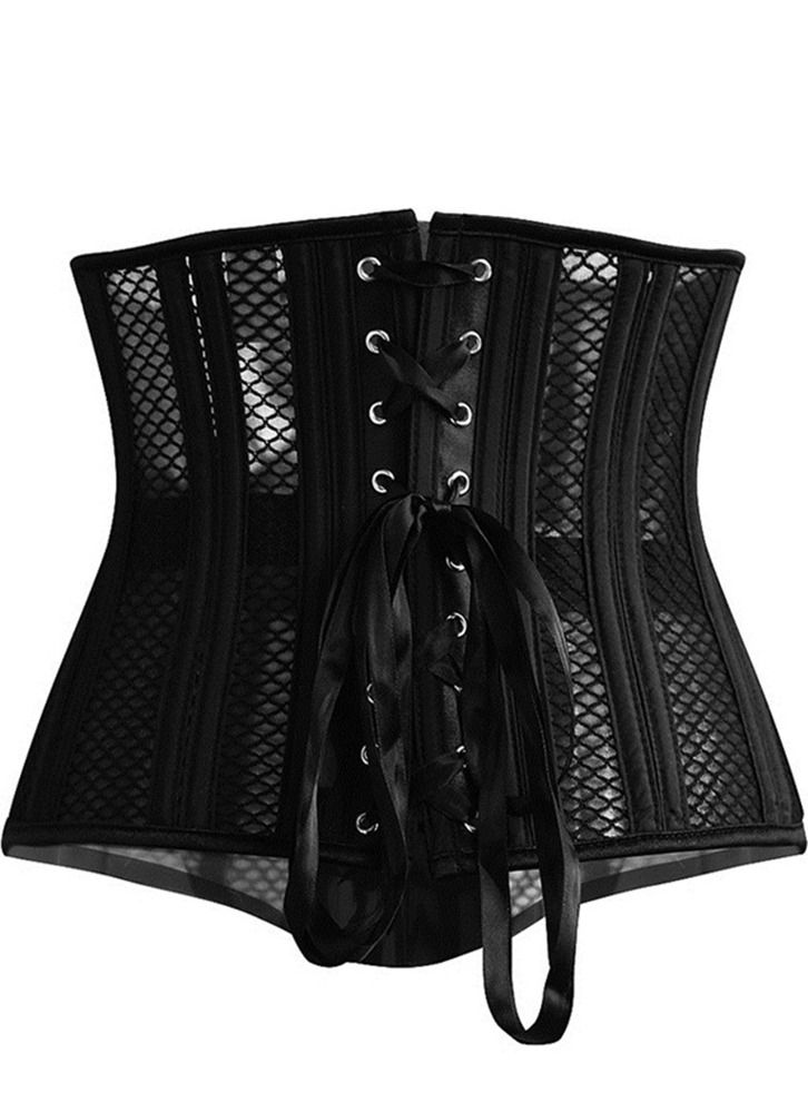 Mesh 26 Steel Bone Waist Seal Corset Black