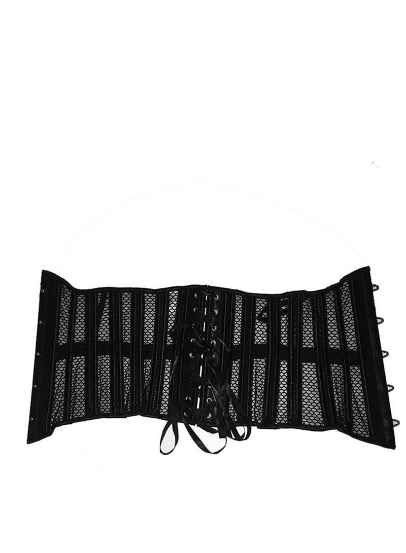 Mesh 26 Steel Bone Waist Seal Corset Black